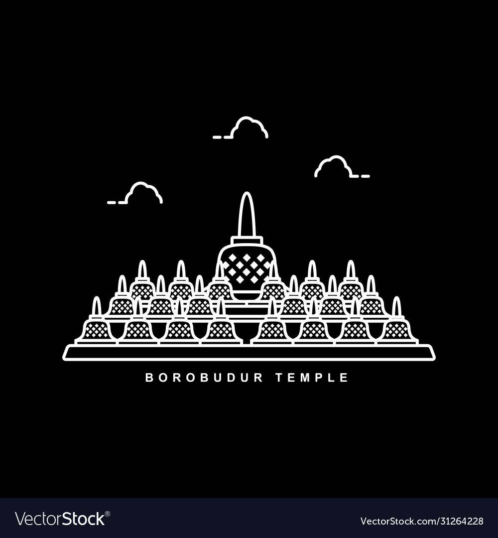 Detail Siluet Candi Borobudur Vector Koleksi Nomer 5