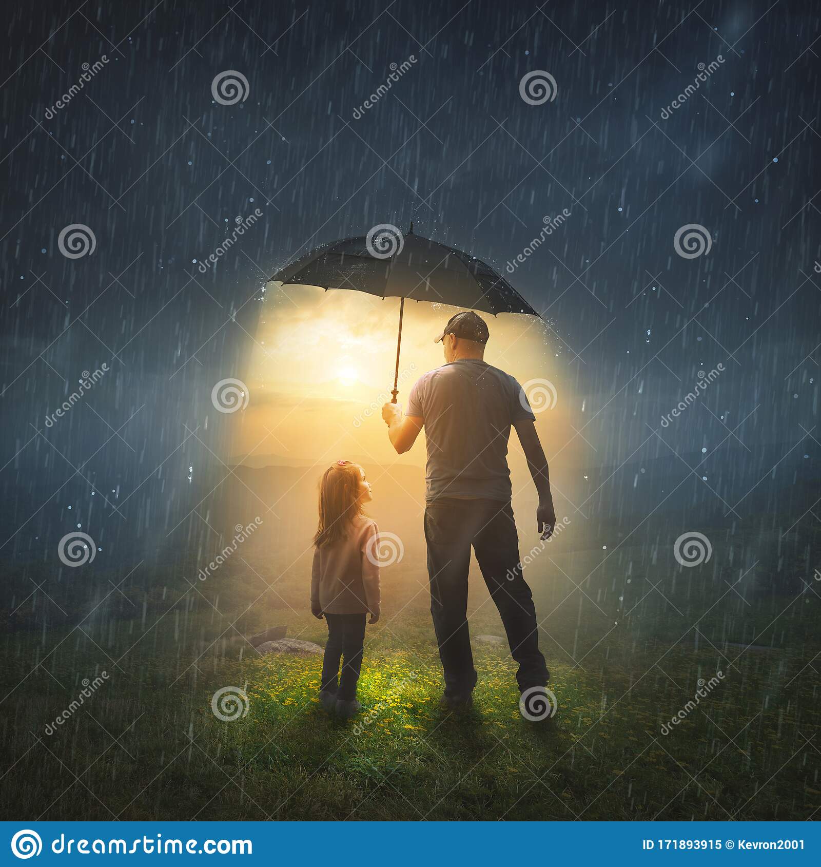 Detail Siluet Gambar Father Son In Rain Nomer 13