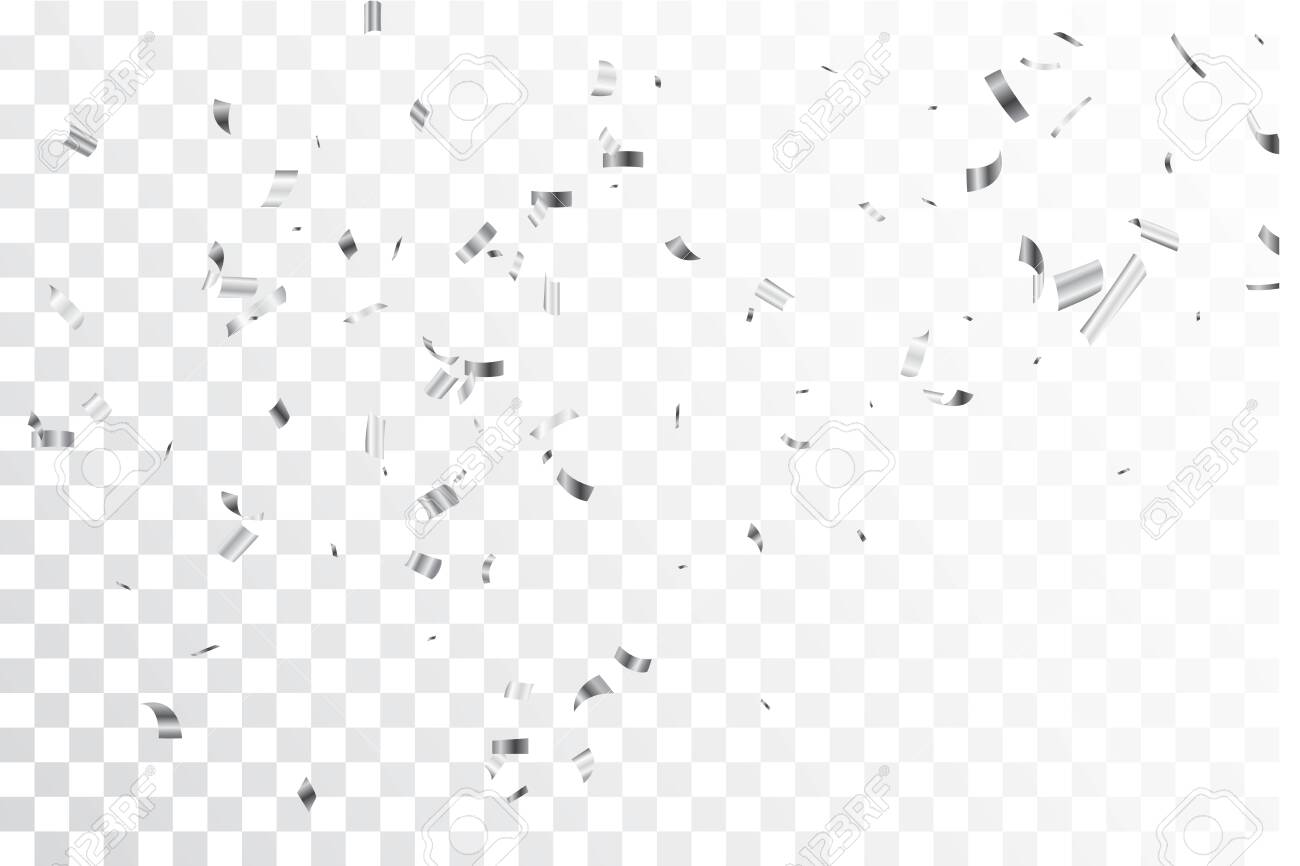 Silver Confetti Transparent Background - KibrisPDR