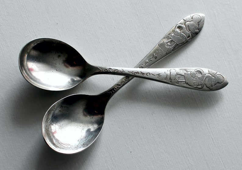 Detail Silver Mickey Mouse Spoon Nomer 6