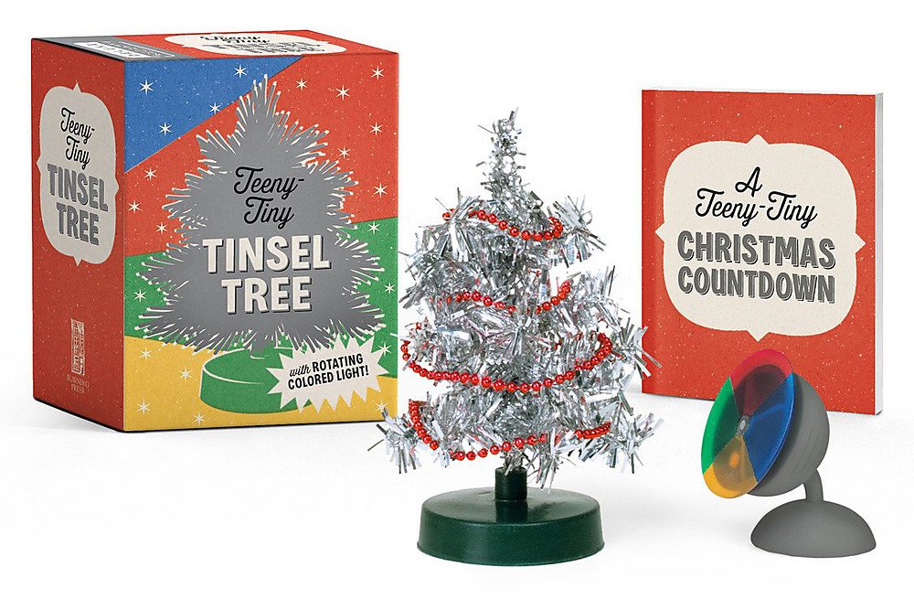 Detail Silver Tinsel Tree With Color Wheel Nomer 18