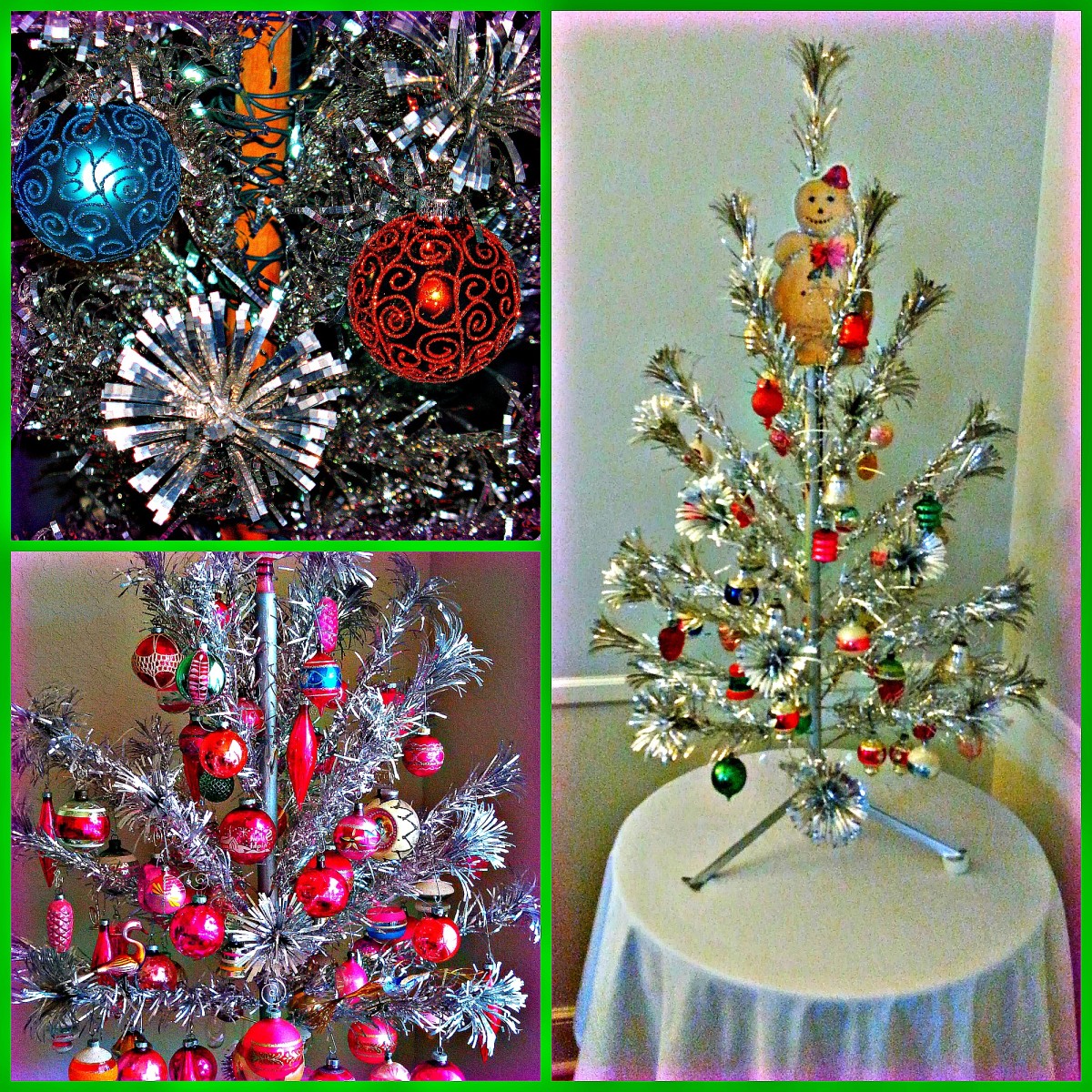 Detail Silver Tinsel Tree With Color Wheel Nomer 26