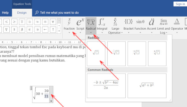 Detail Simbol Akar Pangkat Nomer 4