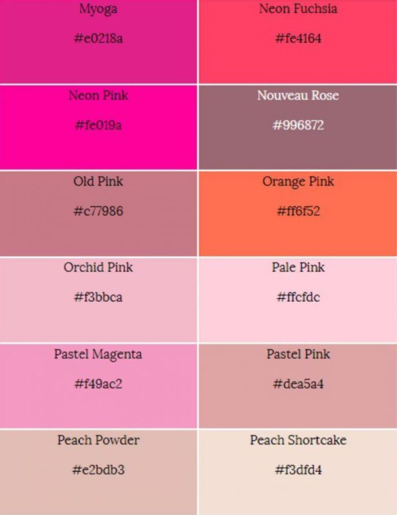 Detail Warna Warna Pink Nomer 12