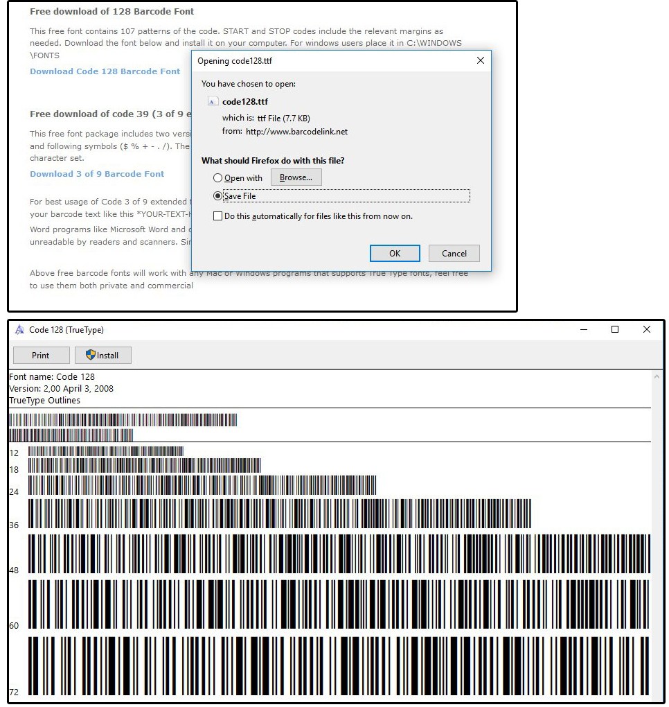 Detail Wasp Barcode Font Nomer 6
