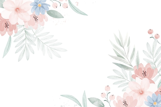 Detail Watercolor Background Flower Nomer 2