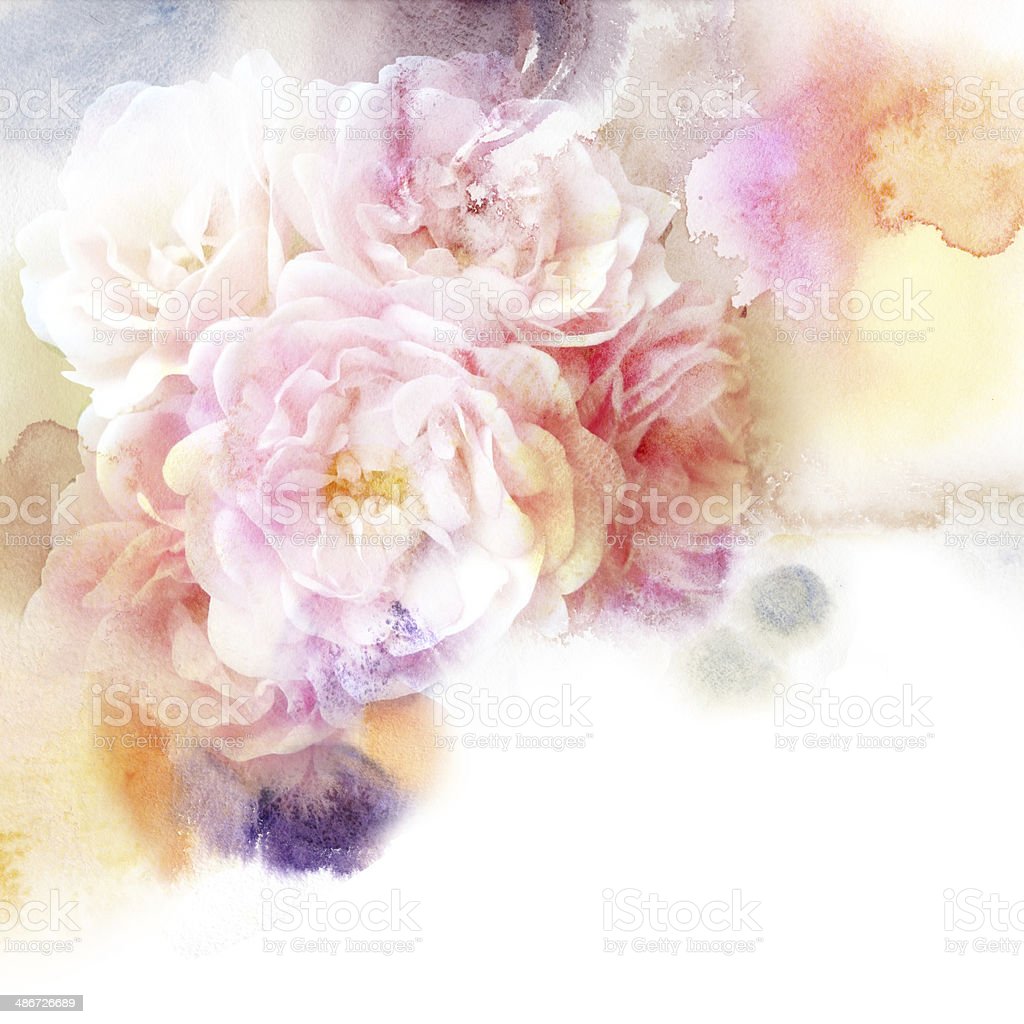 Detail Watercolor Background Flower Nomer 18