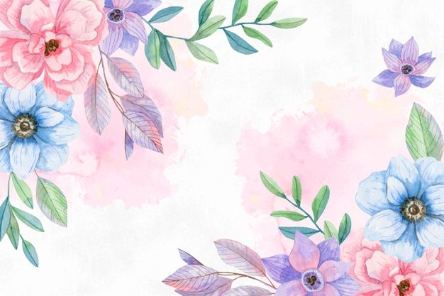 Detail Watercolor Background Flower Nomer 26