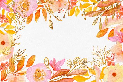 Detail Watercolor Background Flower Nomer 34