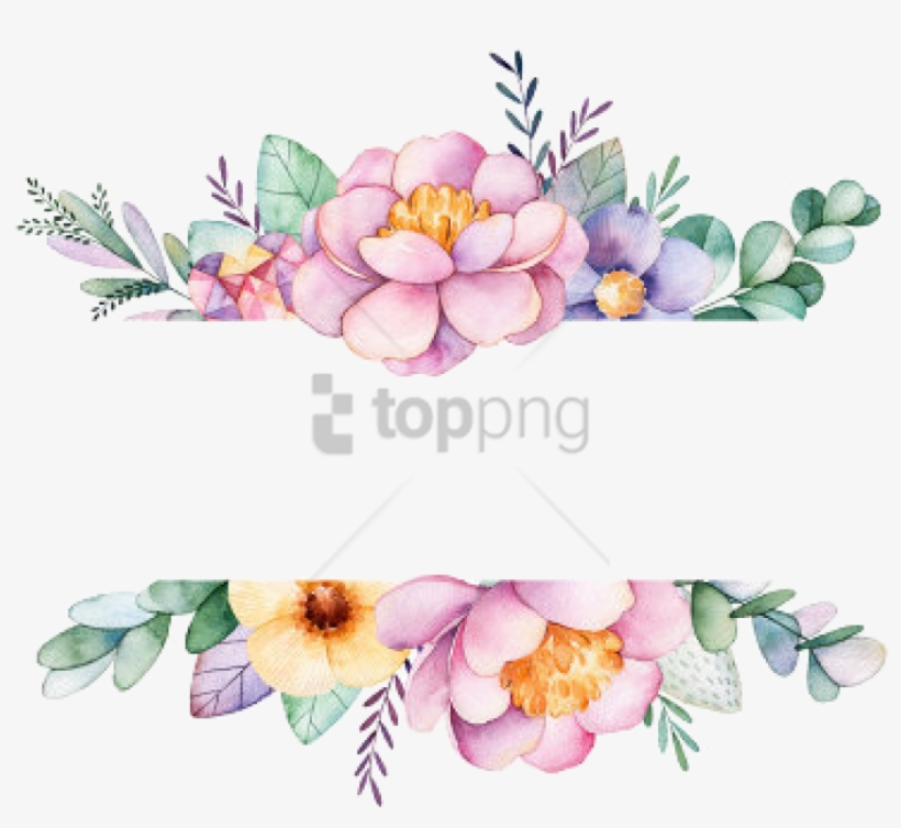 Detail Watercolor Floral Frame Png Nomer 9