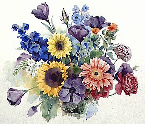 Detail Watercolor Flower Nomer 21