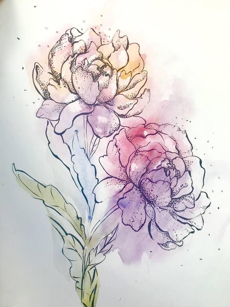 Detail Watercolor Flower Nomer 40