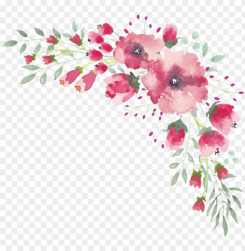 Detail Watercolor Flower Border Png Nomer 17