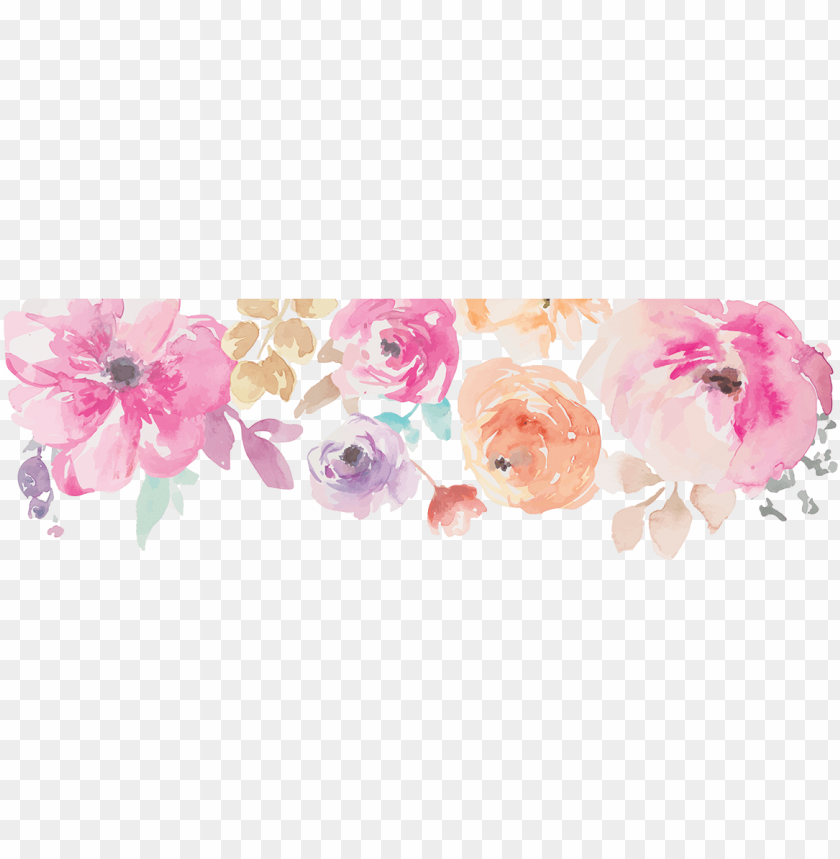 Detail Watercolor Flower Border Png Nomer 3