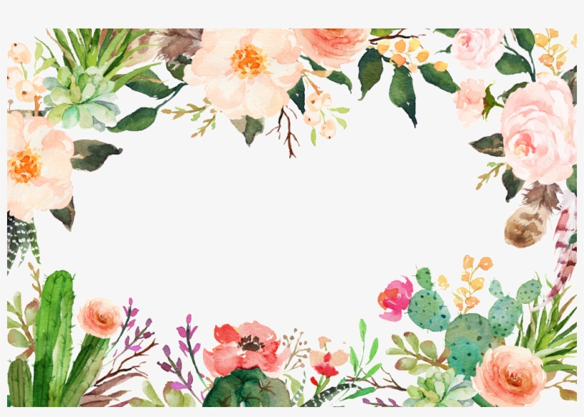 Detail Watercolor Flower Border Png Nomer 20