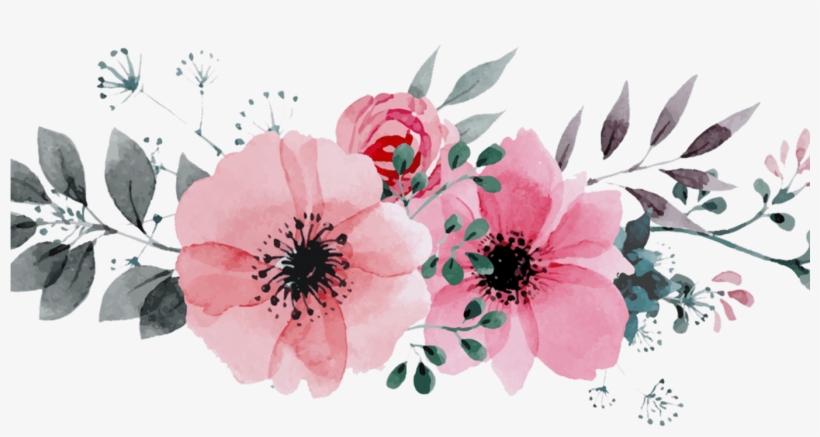 Detail Watercolor Flower Border Png Nomer 22