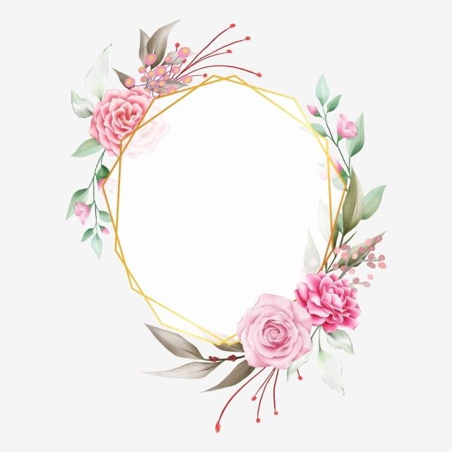 Detail Watercolor Flower Frame Png Nomer 13