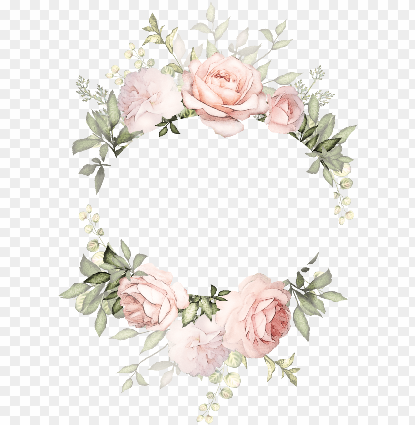 Detail Watercolor Flower Frame Png Nomer 16