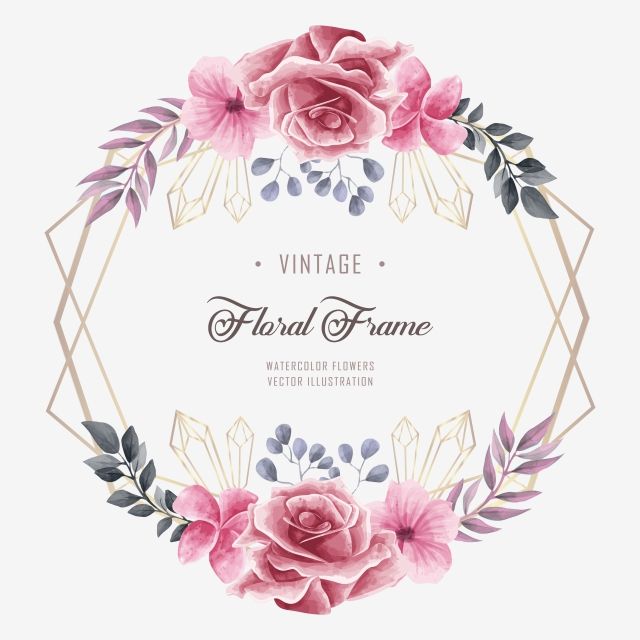 Detail Watercolor Flower Frame Png Nomer 43