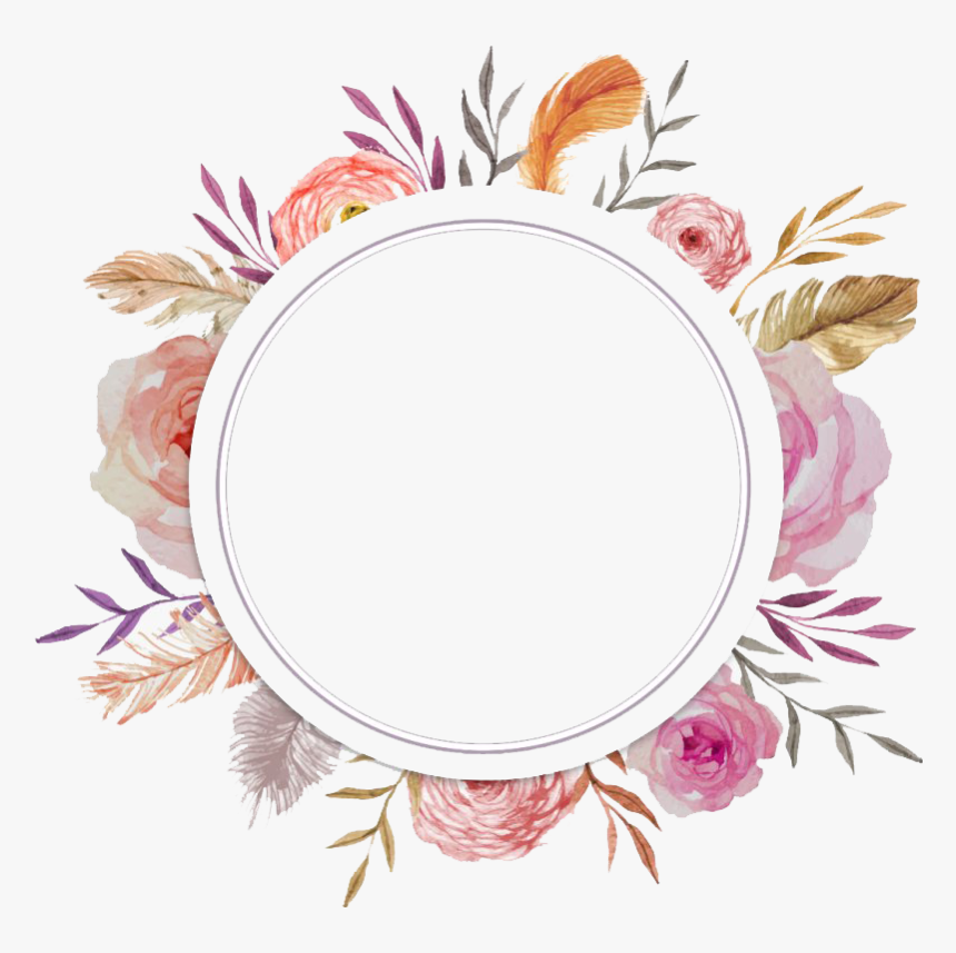 Detail Watercolor Flower Frame Png Nomer 6