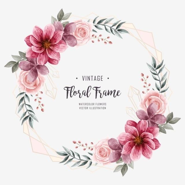 Detail Watercolor Flower Frame Png Nomer 56