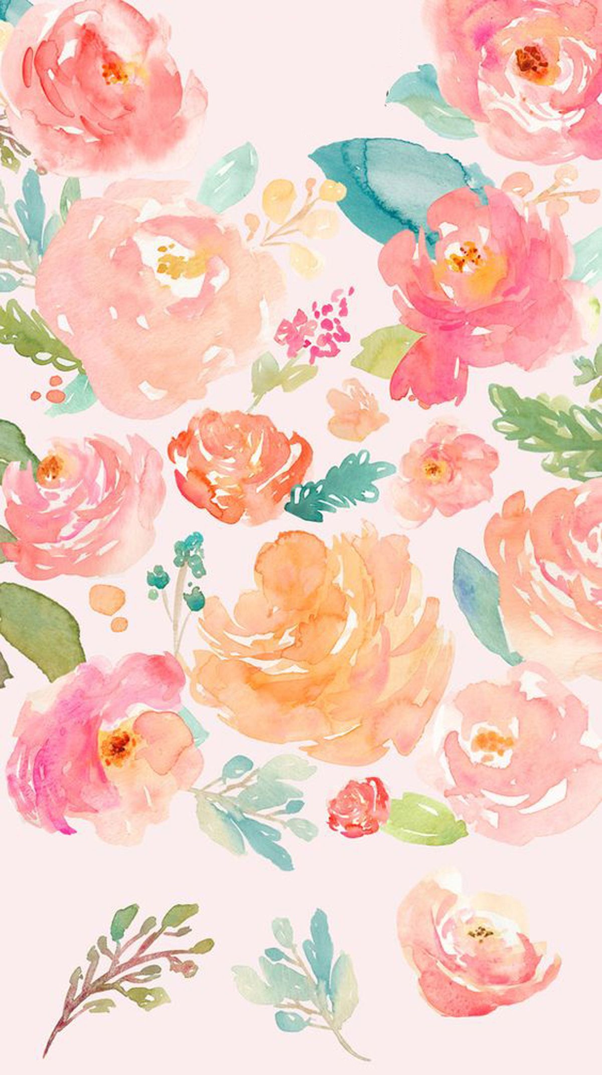 Detail Watercolor Flower Wallpaper Nomer 50