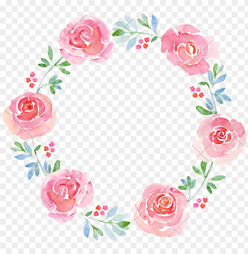 Detail Watercolor Flower Wreath Png Nomer 11