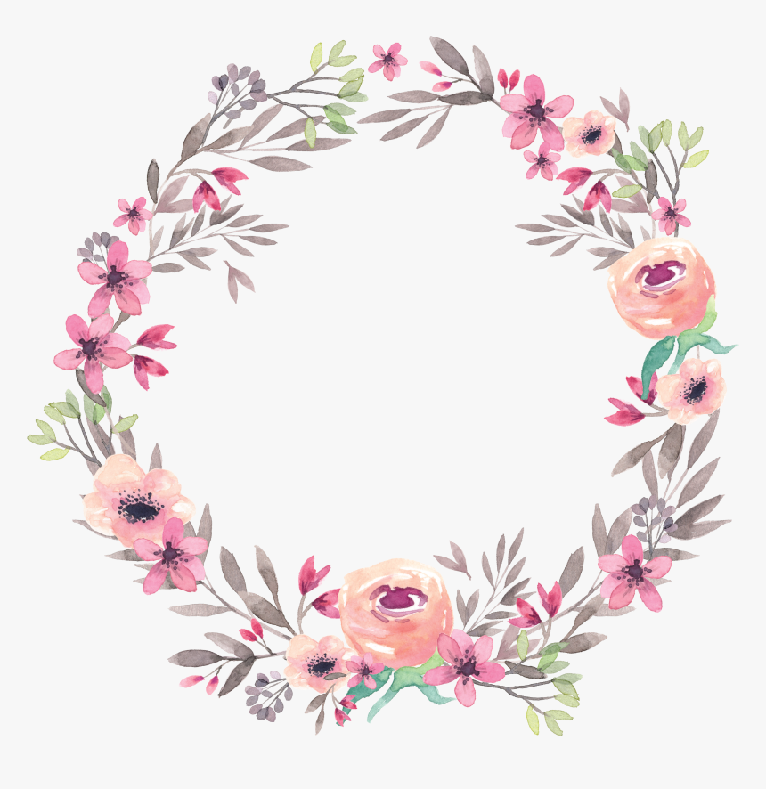 Detail Watercolor Flower Wreath Png Nomer 13