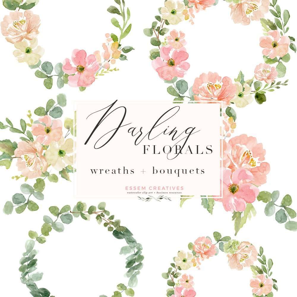 Detail Watercolor Flower Wreath Png Nomer 26