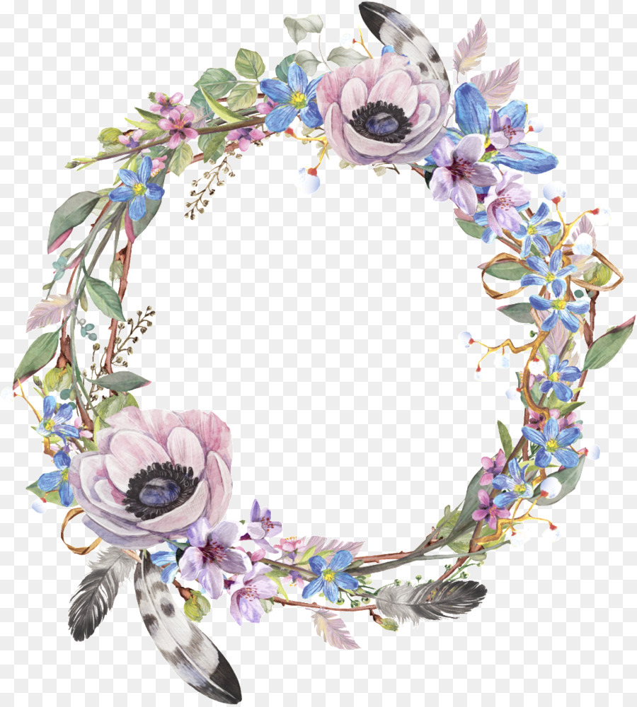Detail Watercolor Flower Wreath Png Nomer 33