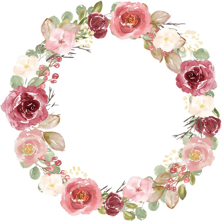 Detail Watercolor Flower Wreath Png Nomer 4