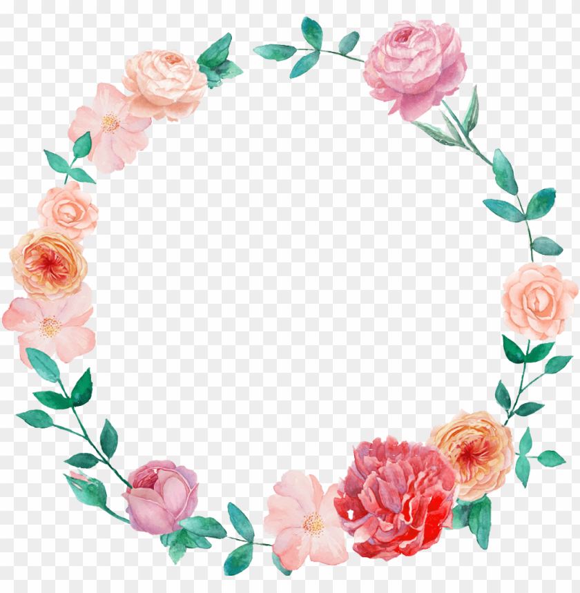 Detail Watercolor Flower Wreath Png Nomer 7