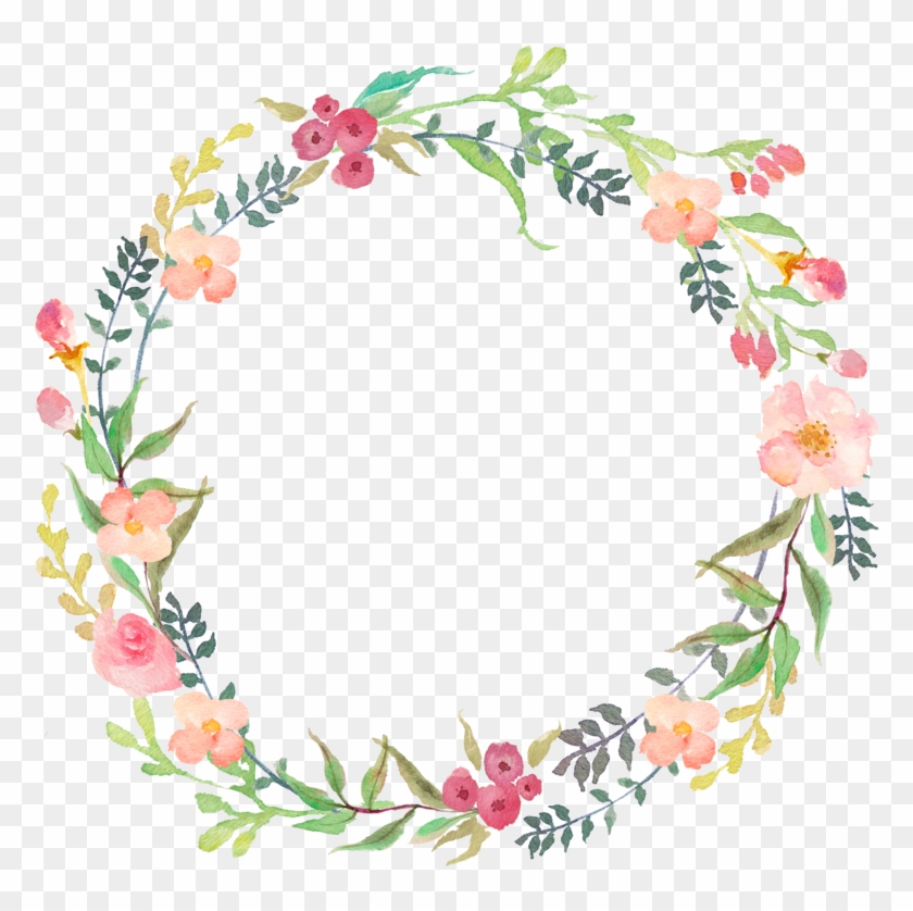 Detail Watercolor Flower Wreath Png Nomer 9