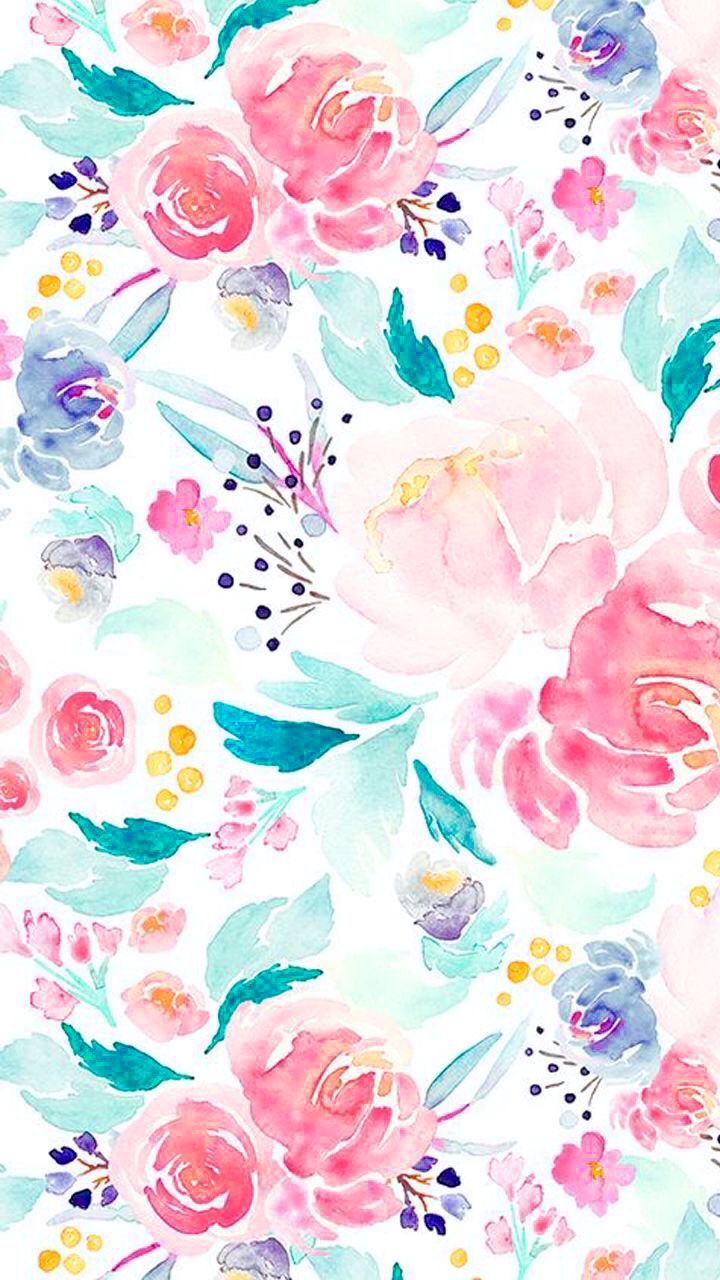 Detail Watercolor Flowers Background Nomer 24