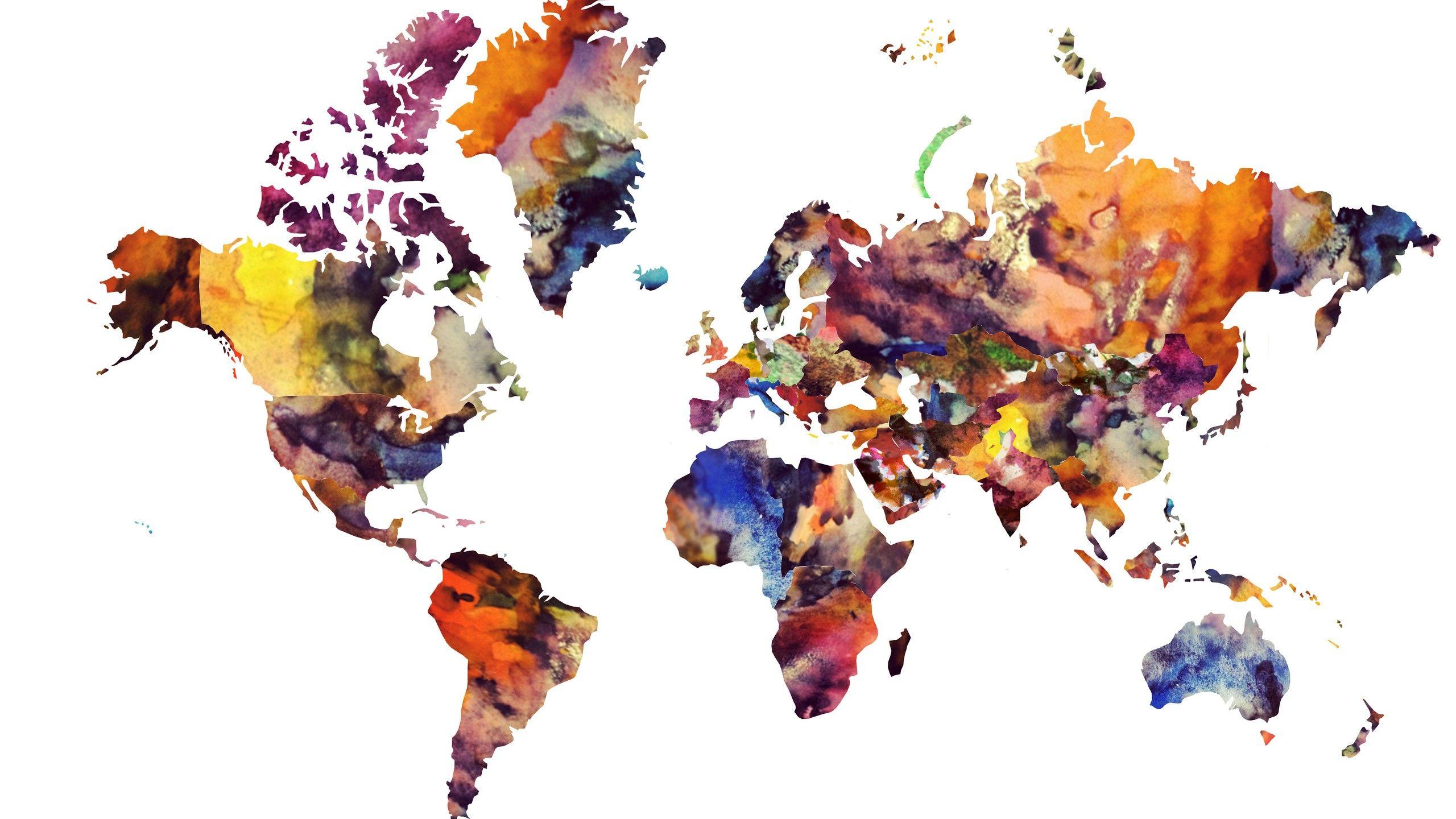 Detail Watercolor World Map Desktop Wallpaper Koleksi Nomer 6 0801