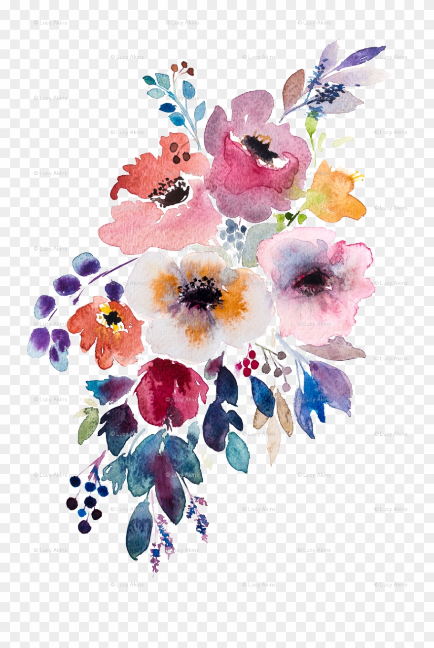 Detail Watercolour Flower Png Nomer 30