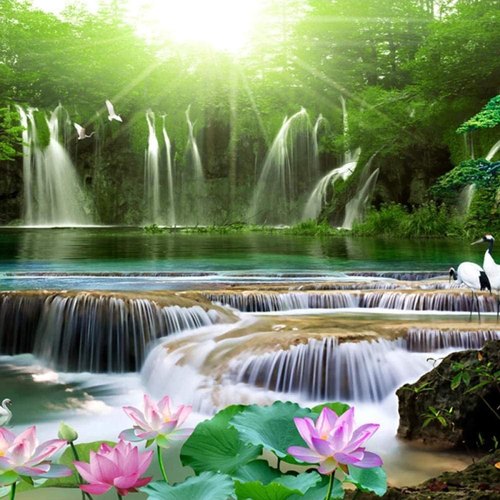 Detail Waterfall Wallpaper 3d Nomer 48