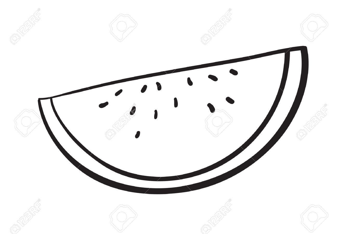 Detail Watermelon Clipart Black And White Nomer 37