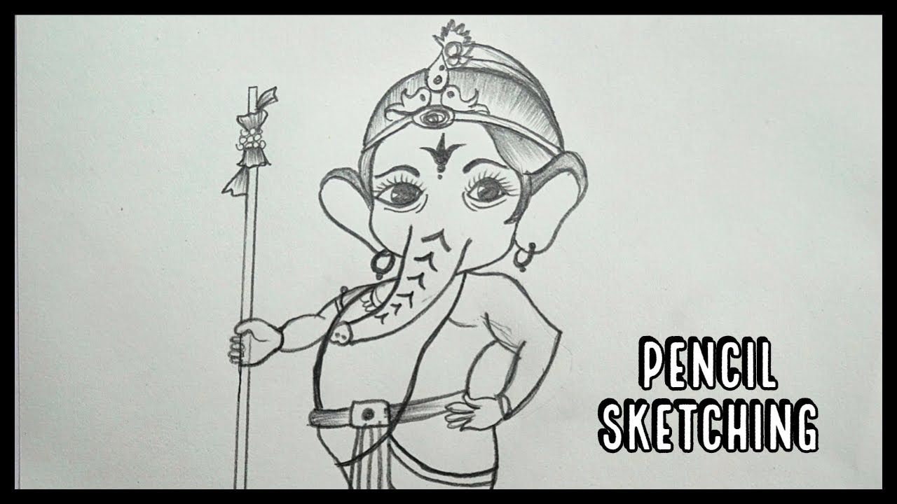 Detail Simple Ganesh Pencil Drawing Nomer 11