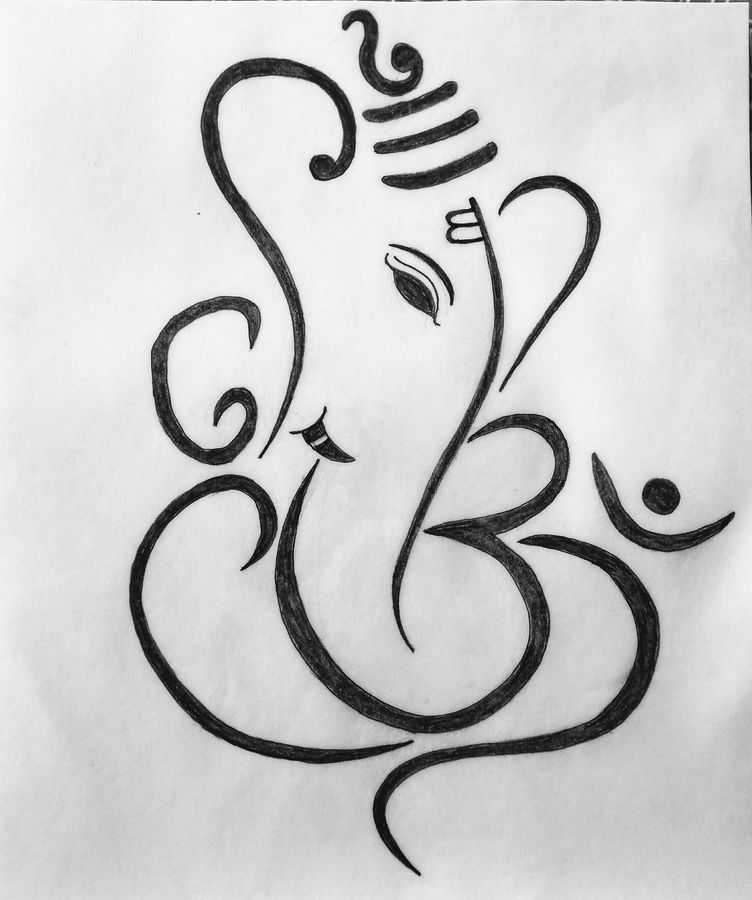 Detail Simple Ganesh Pencil Drawing Nomer 15