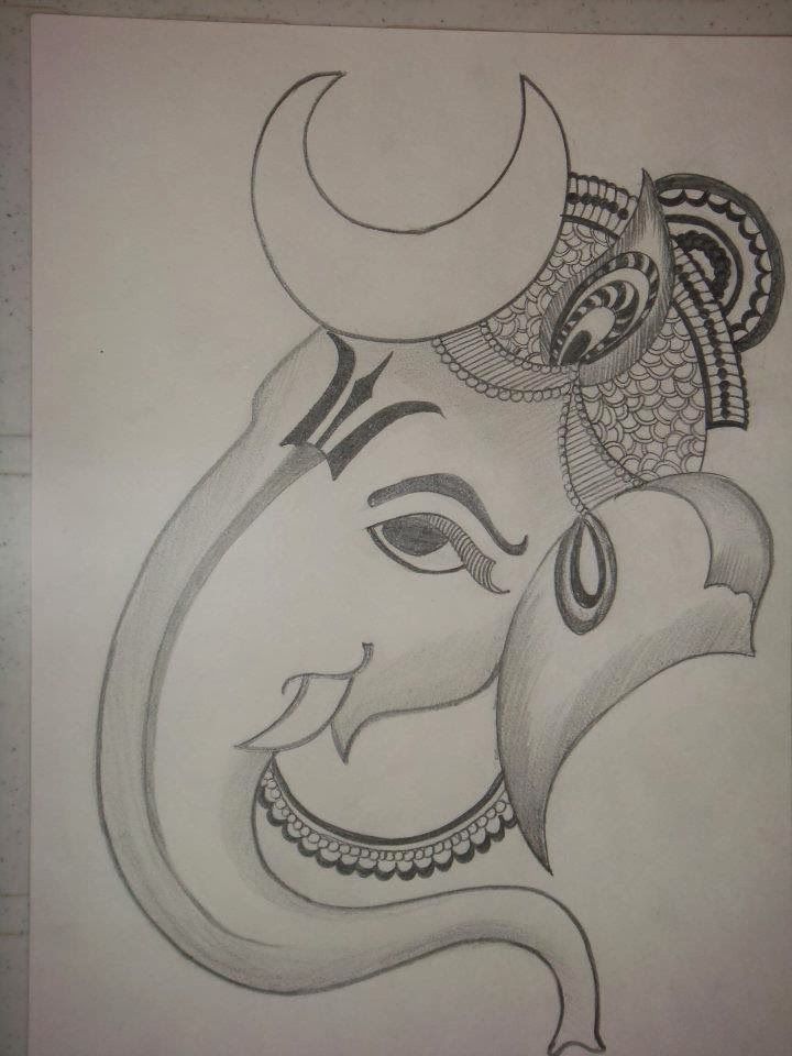 Detail Simple Ganesh Pencil Drawing Nomer 28