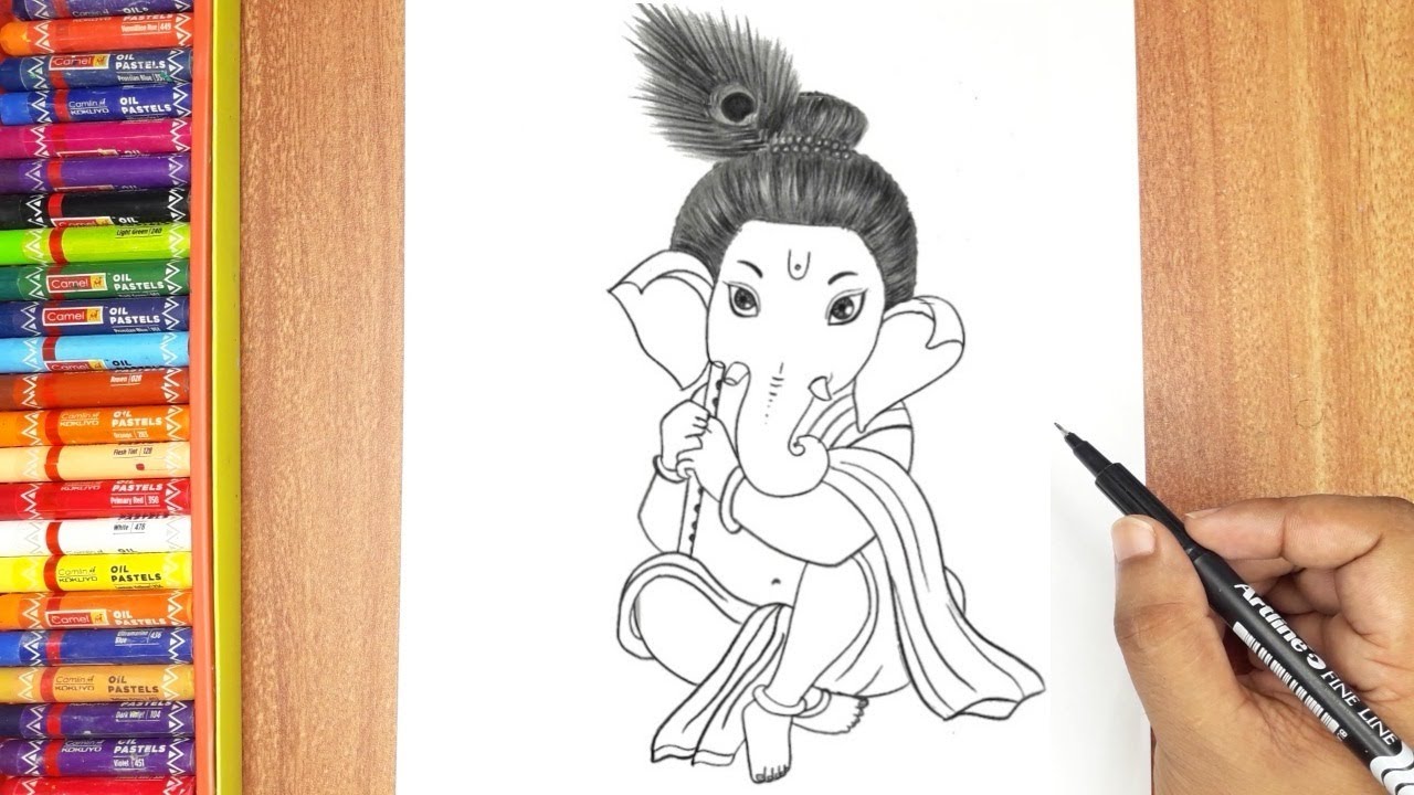 Detail Simple Ganesh Pencil Drawing Nomer 36