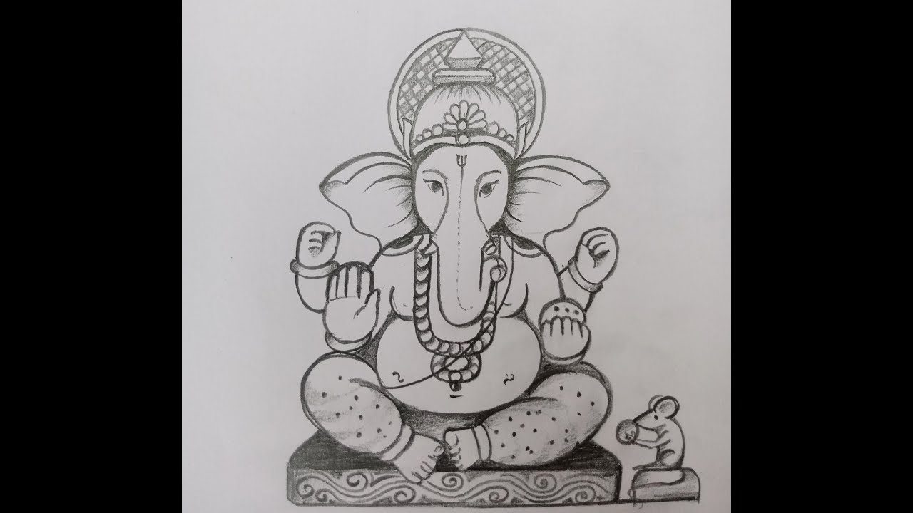 Detail Simple Ganesh Pencil Drawing Nomer 38