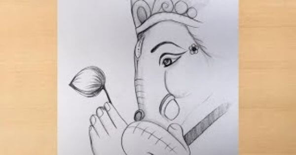 Detail Simple Ganesh Pencil Drawing Nomer 10