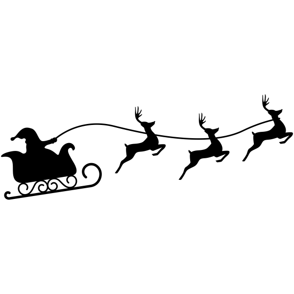 Detail Simple Santa Sleigh Silhouette Nomer 13