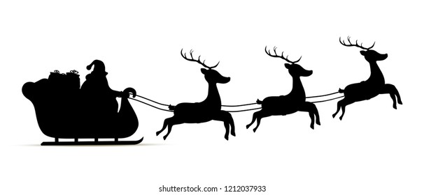 Detail Simple Santa Sleigh Silhouette Nomer 29