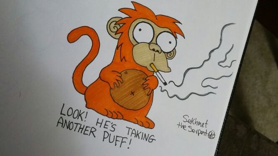 Detail Simpsons Smoking Monkey Nomer 9