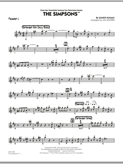 Simpsons Trumpet Sheet Music - KibrisPDR