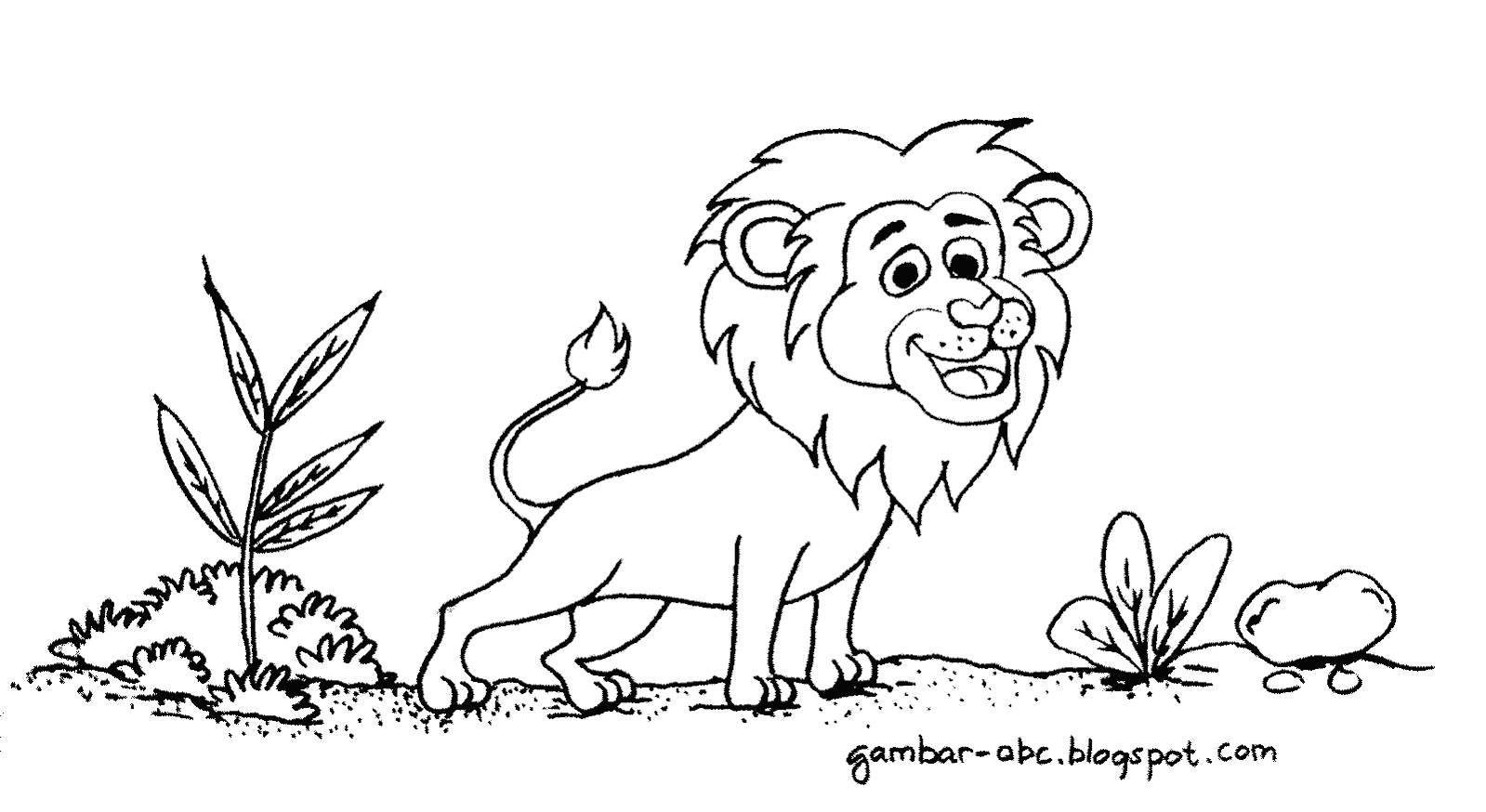 Detail Singa Kartun Hitam Putih Nomer 17