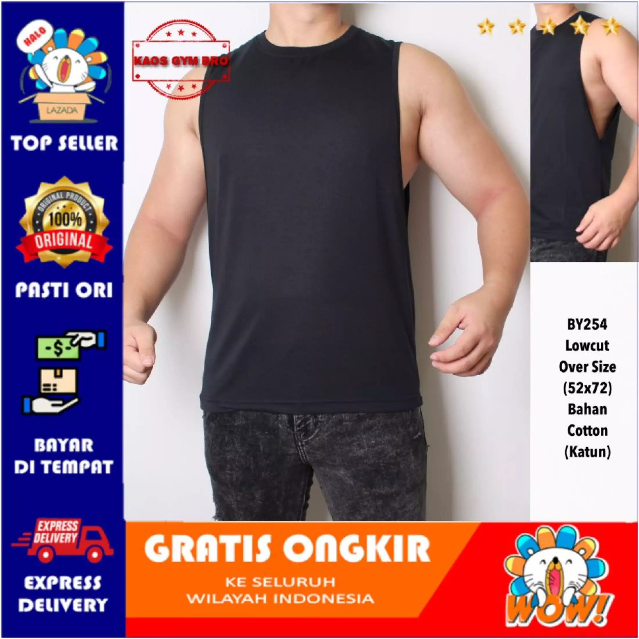 Detail Singlet Gym Pria Nomer 55